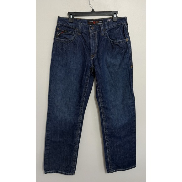 Ariat FR Men's 32x32 M3 Loose Straight Flame Resistant Denim Blue Jeans - Picture 2 of 7